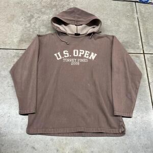 vintage u.s. open torrey pines 2008 brown spell out hoodie size medium